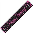 9FT SPARKLING FIZZ BIRTHDAY BLACK & PINK BANNER
