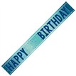1.8m HAPPY BIRTHDAY ADD AN AGE BLUE  FOIL BANNER