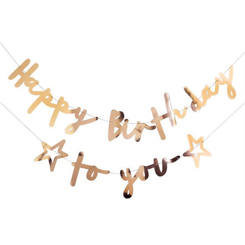4m GOLD 'HAPPY BIRTHDAY TO YOU' BANNER
