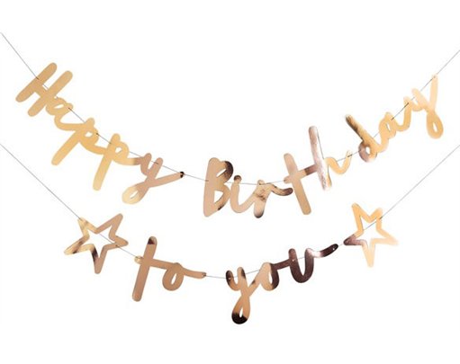 4m GOLD 'HAPPY BIRTHDAY TO YOU' BANNER