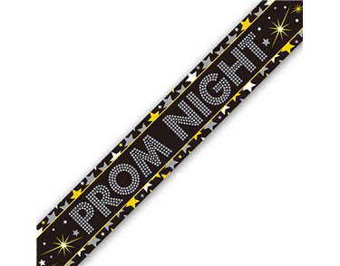 9FT BLACK & GOLD PROM NIGHT BANNER