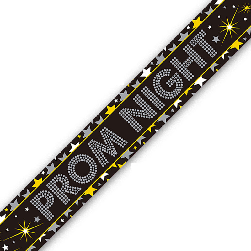 9FT BLACK & GOLD PROM NIGHT BANNER