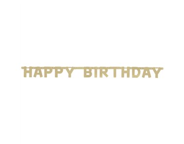 HAPPY BIRTHDAY GOLD DELUXE JOINTED BANNER