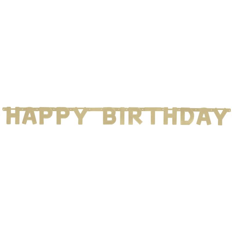 HAPPY BIRTHDAY GOLD DELUXE JOINTED BANNER