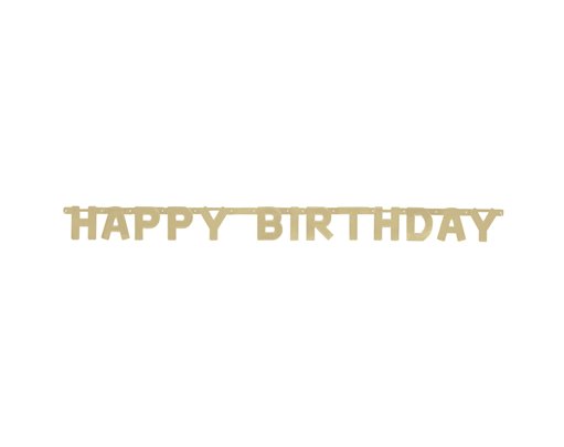 HAPPY BIRTHDAY GOLD DELUXE JOINTED BANNER