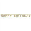 HAPPY BIRTHDAY GOLD DELUXE JOINTED BANNER