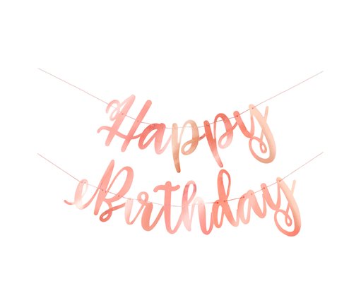 7ft ROSE GOLD SCRIPT HAPPY BIRTHDAY BANNER