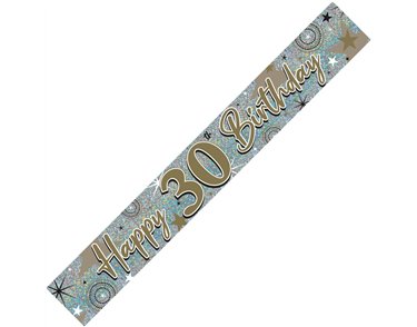 9FT 30TH BIRTHDAY HOLOGRAPHIC BANNER