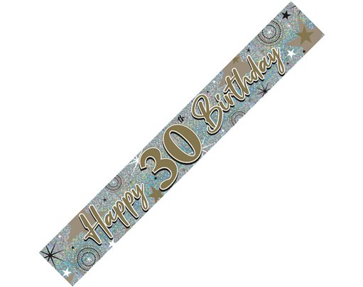 9FT 30TH BIRTHDAY HOLOGRAPHIC BANNER