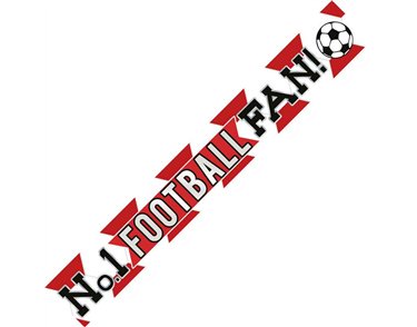 9ft RED AND WHITE FOOTBALL BANNER