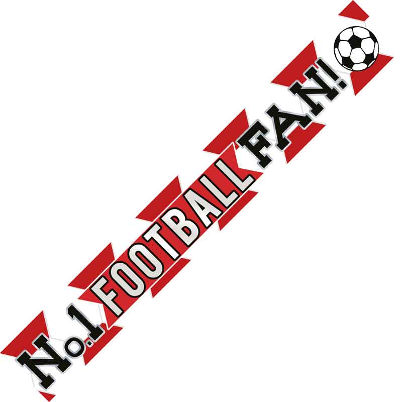 9ft RED AND WHITE FOOTBALL BANNER