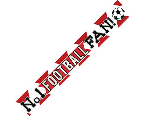 9ft RED AND WHITE FOOTBALL BANNER