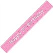 9ft GLITZ PINK 3RD BIRTHDAY BANNER