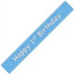 9ft GLITZ BLUE 1ST BIRTHDAY BANNER