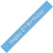 9ft GLITZ BLUE 2ND BIRTHDAY BANNER