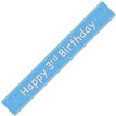 9ft GLITZ BLUE 3RD BIRTHDAY BANNER