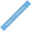 9ft GLITZ BLUE 4TH BIRTHDAY BANNER