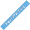 9ft GLITZ BLUE 5TH BIRTHDAY BANNER