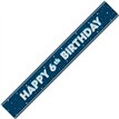 9ft GLITZ BLUE 6TH BIRTHDAY BANNER