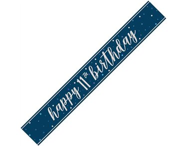 9ft GLITZ BLUE 11TH BIRTHDAY BANNER