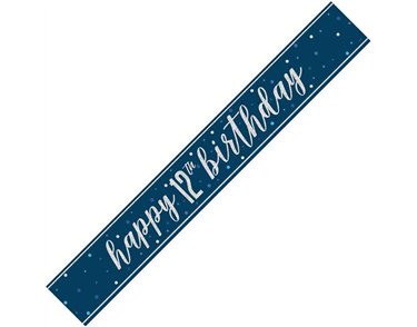 9ft GLITZ BLUE 12TH BIRTHDAY BANNER