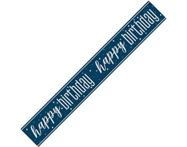 9ft GLITZ BLUE HAPPY BIRTHDAY BANNER