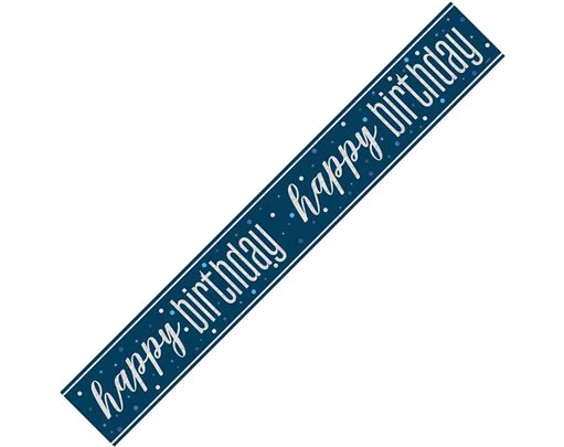 9ft GLITZ BLUE HAPPY BIRTHDAY BANNER