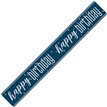 9ft GLITZ BLUE HAPPY BIRTHDAY BANNER