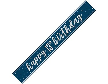9ft GLITZ BLUE 13TH BIRTHDAY BANNER