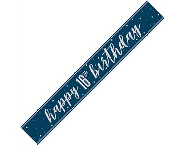 9ft GLITZ BLUE 16TH BIRTHDAY BANNER