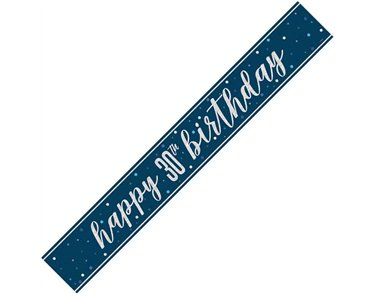 9ft GLITZ BLUE 30TH BIRTHDAY BANNER