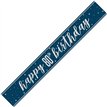 9ft GLITZ BLUE 80TH BIRTHDAY BANNER