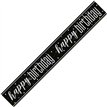 9ft GLITZ BLACK HAPPY BIRTHDAY BANNER