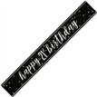 9ft GLITZ BLACK 21ST BIRTHDAY BANNER