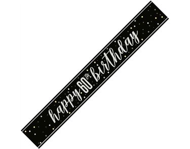 9ft GLITZ BLACK 60TH BIRTHDAY BANNER