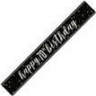 9ft GLITZ BLACK 70TH BIRTHDAY BANNER