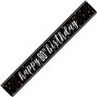 9ft GLITZ BLACK 80TH BIRTHDAY BANNER