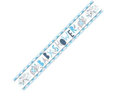 9ft BLUE FLORAL ELEPHANT FOIL BANNER