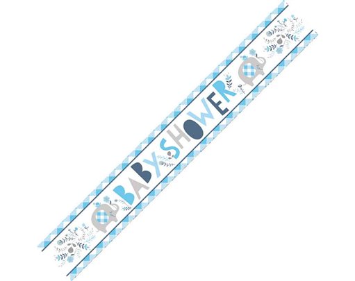 9ft BLUE FLORAL ELEPHANT FOIL BANNER