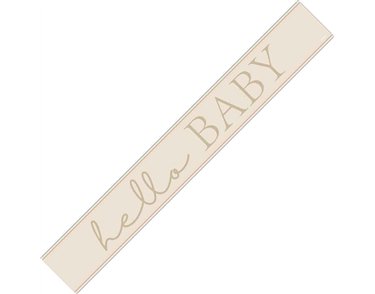 9ft NEUTRAL HELLO BABY FOIL BANNER