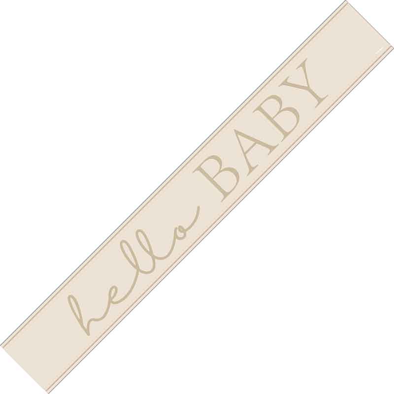 9ft NEUTRAL HELLO BABY FOIL BANNER