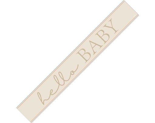 9ft NEUTRAL HELLO BABY FOIL BANNER