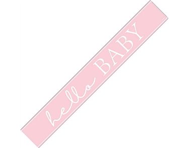 9ft PINK HELLO BABY FOIL BANNER