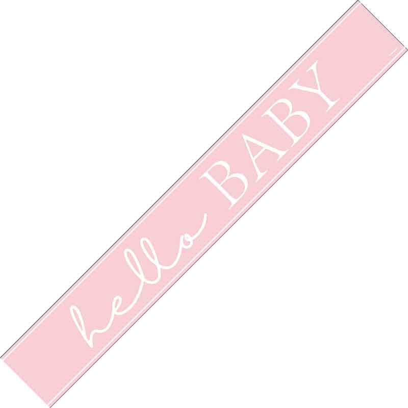 9ft PINK HELLO BABY FOIL BANNER