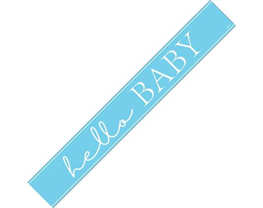 9ft BLUE HELLO BABY FOIL BANNER