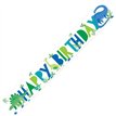9ft BLUE AND GREEN DINO HAPPY BIRTHDAY FOIL BANNER