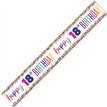 9ft CONFETTI 18TH BIRTHDAY FOIL BANNER