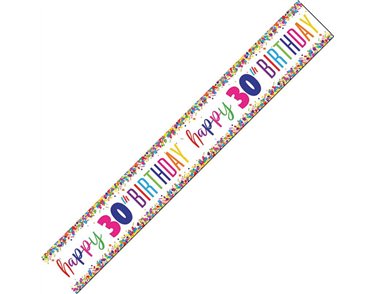 9ft CONFETTI 30TH BIRTHDAY FOIL BANNER