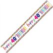 9ft CONFETTI 40TH BIRTHDAY FOIL BANNER