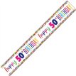 9ft CONFETTI 50TH BIRTHDAY FOIL BANNER